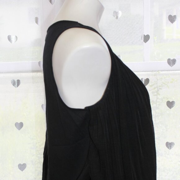 #284 Ann Taylor Loft Black Dressy Bubble Top Size L - Picture 2 of 8